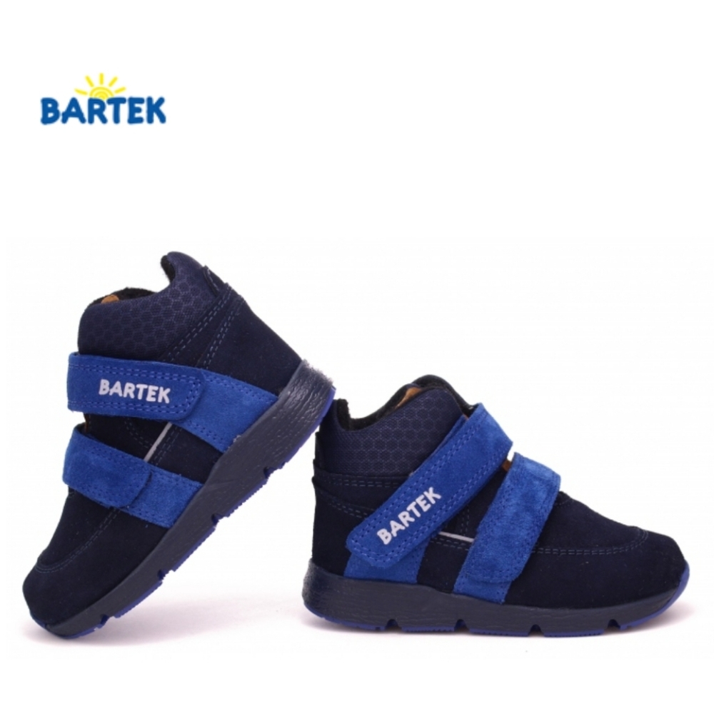 Leather Navy blue Ankle Boots Bartek